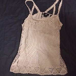 Crochet cream tank top